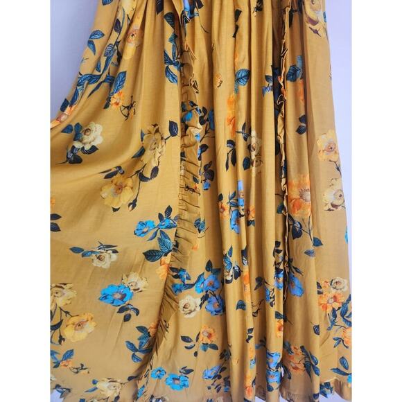 NWT Anthropologie Maeve High-Low Pleated-Trim Floral Dress Size 2 Maize #MD420 - Picture 8 of 14